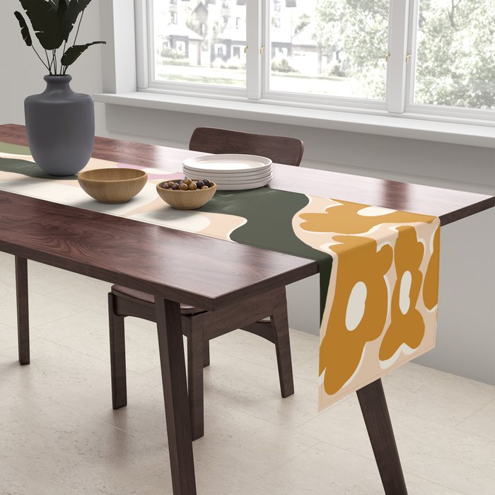 Retro flower party  Table Runner Gallery Image 2