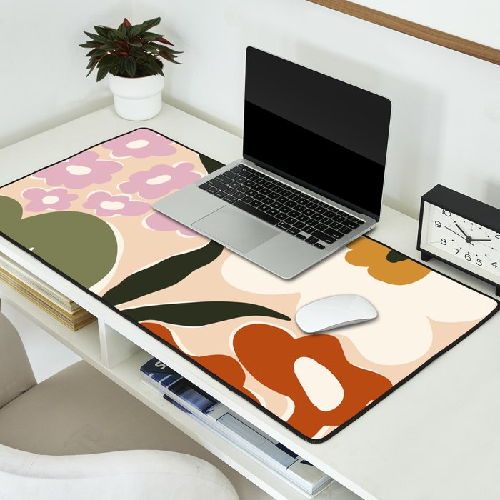 Retro flower party  Desk Mat Gallery Image 2