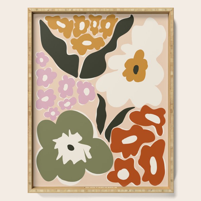 Retro flower party  Serving Tray Gallery Image 1