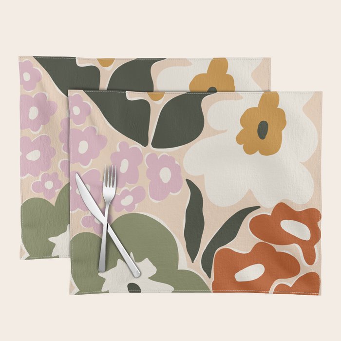 Retro flower party  Placemat Gallery Image 1