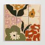 Retro flower party  Wood Wall Art Gallery Image 1