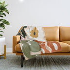 Retro flower party  Throw Blanket Gallery Image 1