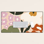 Retro flower party  Desk Mat Gallery Image 1
