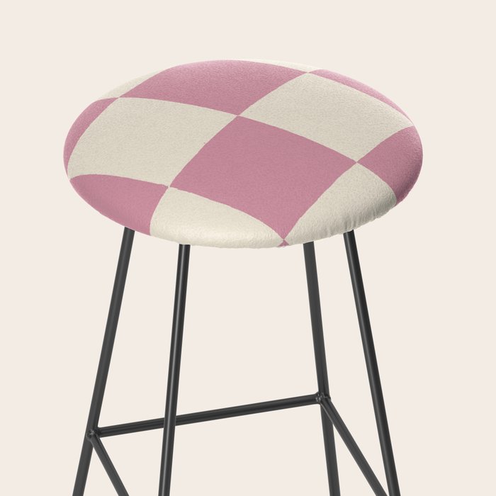 Dusty Rose Checkerboard Stool Gallery Image 2