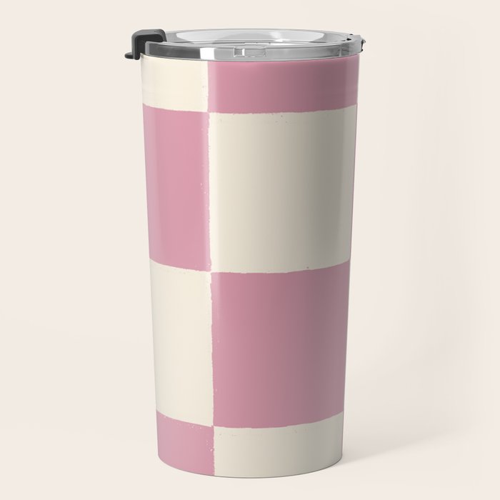 Dusty Rose Checkerboard Travel Mug Gallery Image 3
