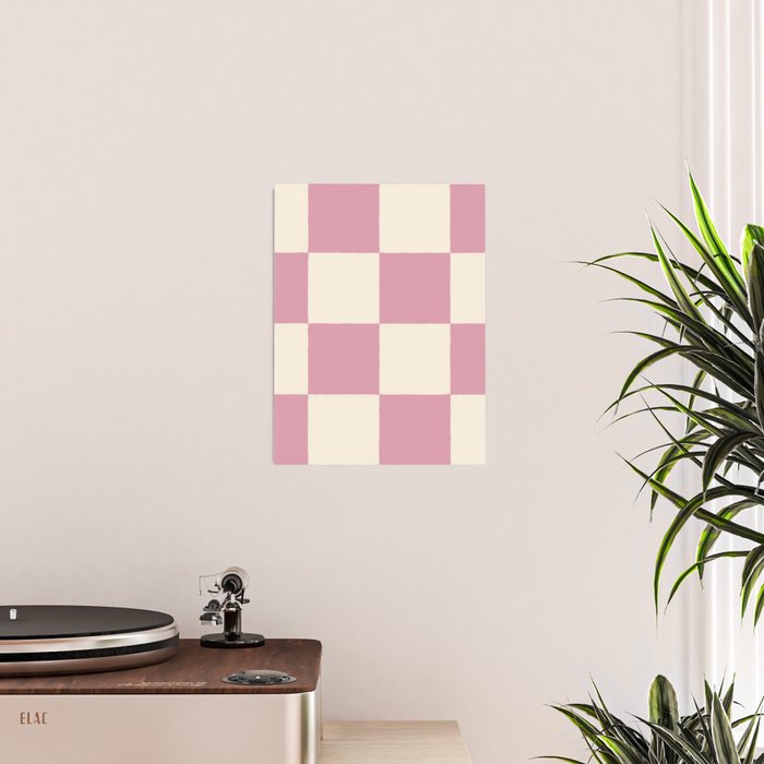 Dusty Rose Checkerboard Poster Gallery Image 2