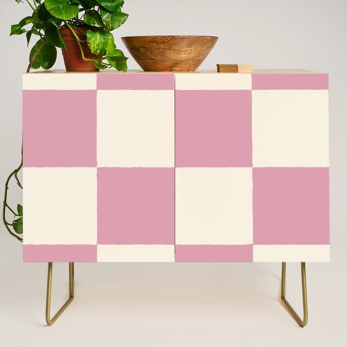 Dusty Rose Checkerboard Credenza Gallery Image 1