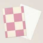 Dusty Rose Checkerboard Stationery Card Gallery Image 2