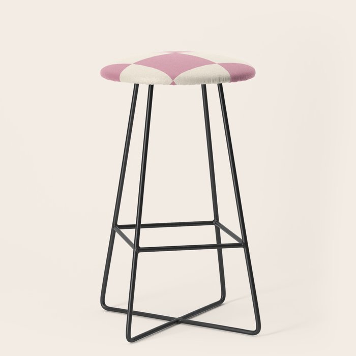 Dusty Rose Checkerboard Stool Gallery Image 1
