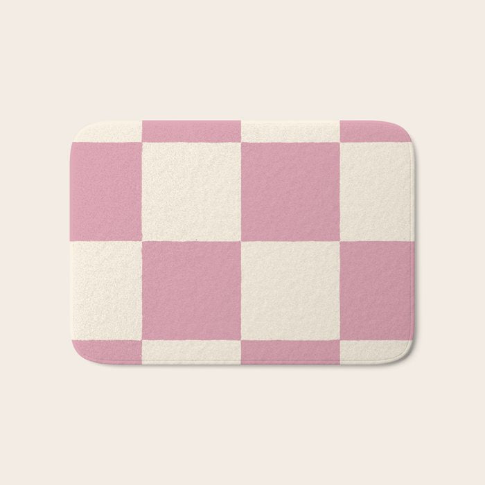 Dusty Rose Checkerboard Bath Mat Gallery Image 1