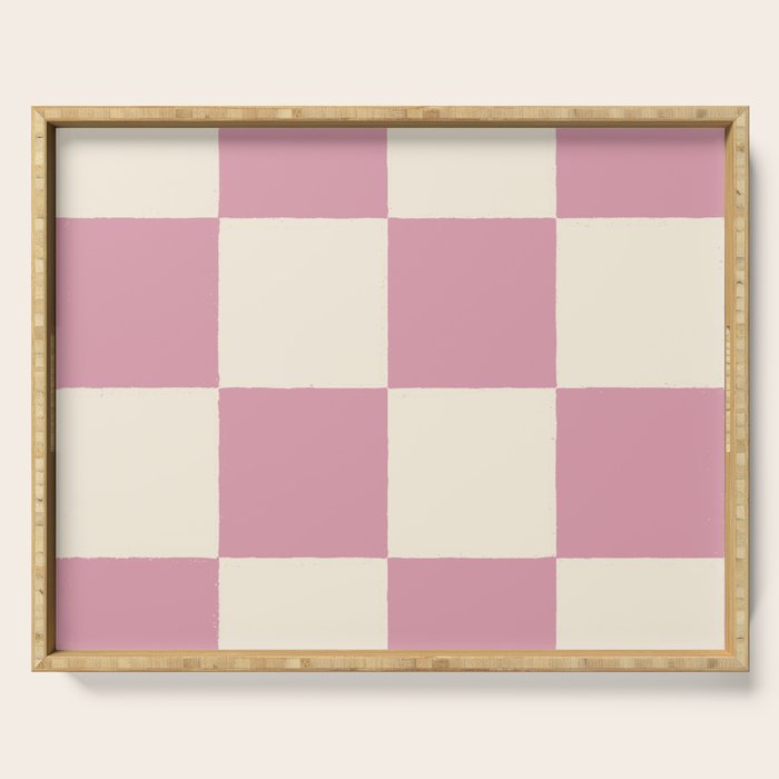 Dusty Rose Checkerboard Serving Tray Gallery Image 1