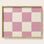 Dusty Rose Checkerboard Serving Tray Gallery Image 1