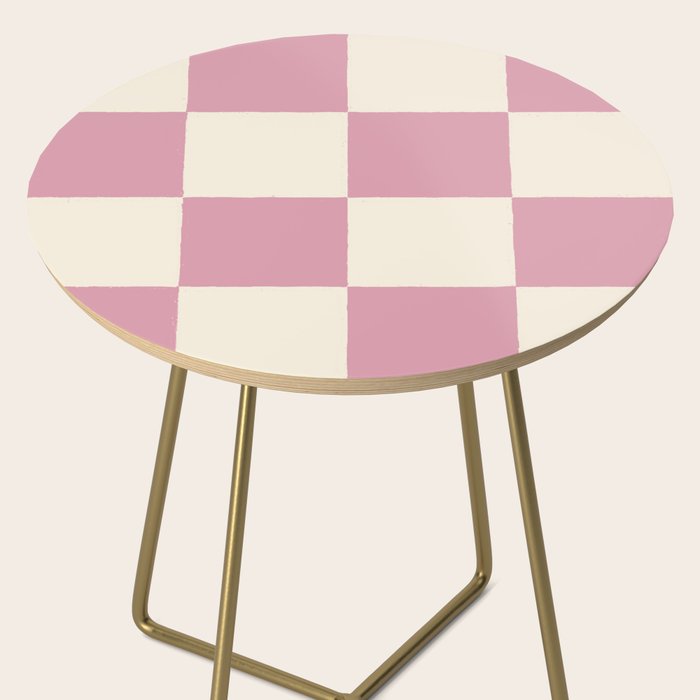 Dusty Rose Checkerboard Side Table Gallery Image 2