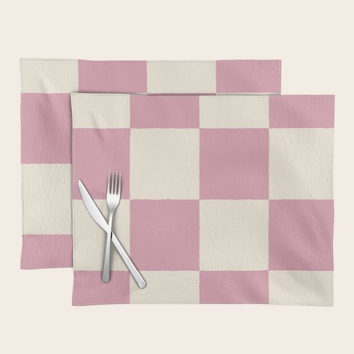 Dusty Rose Checkerboard Placemat Gallery Image 1