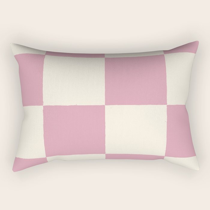 Dusty Rose Checkerboard Rectangular Pillow Gallery Image 2