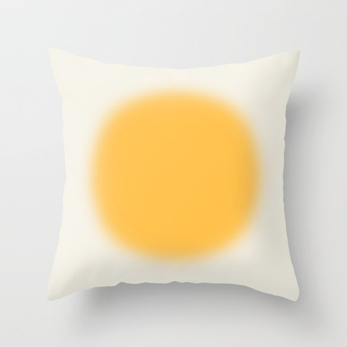 Abstraction_SUN_YELLOW_CIRCLE_BLUR_LOVE_POP_ART_0602A Throw Pillow Gallery Image 1