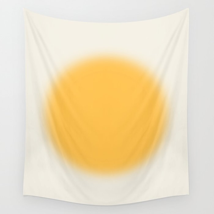 Abstraction_SUN_YELLOW_CIRCLE_BLUR_LOVE_POP_ART_0602A Wall Tapestry Gallery Image 4
