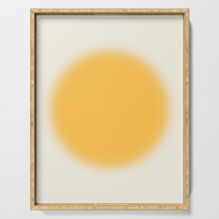 Abstraction_SUN_YELLOW_CIRCLE_BLUR_LOVE_POP_ART_0602A Serving Tray Gallery Image 1