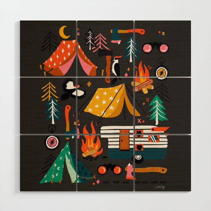 Camping Kit - Charcoal Wood Wall Art Gallery Image 1