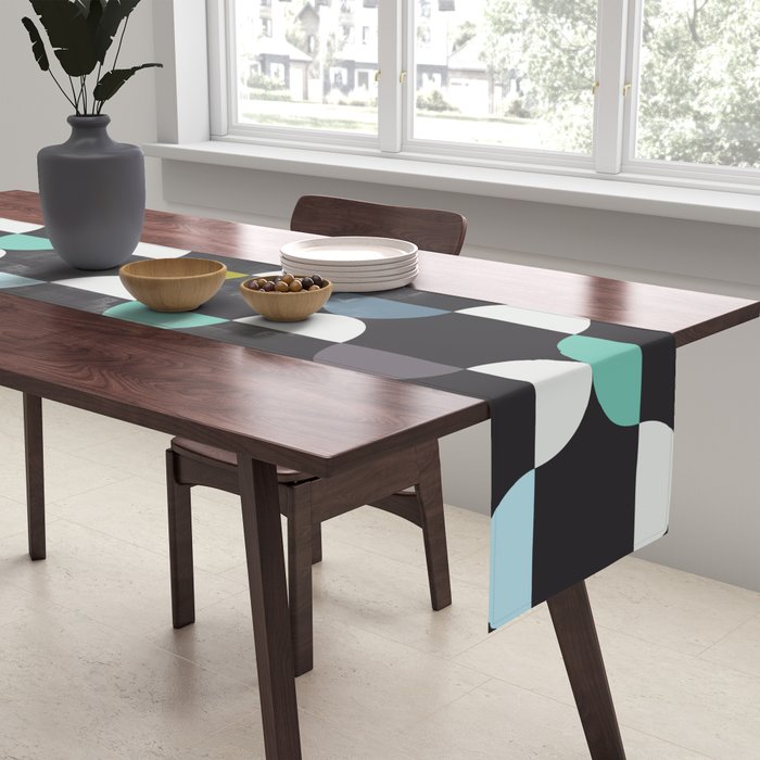 City life facade moonless night Table Runner Gallery Image 2