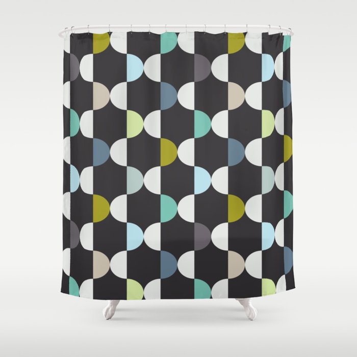 City life facade moonless night Shower Curtain Gallery Image 1