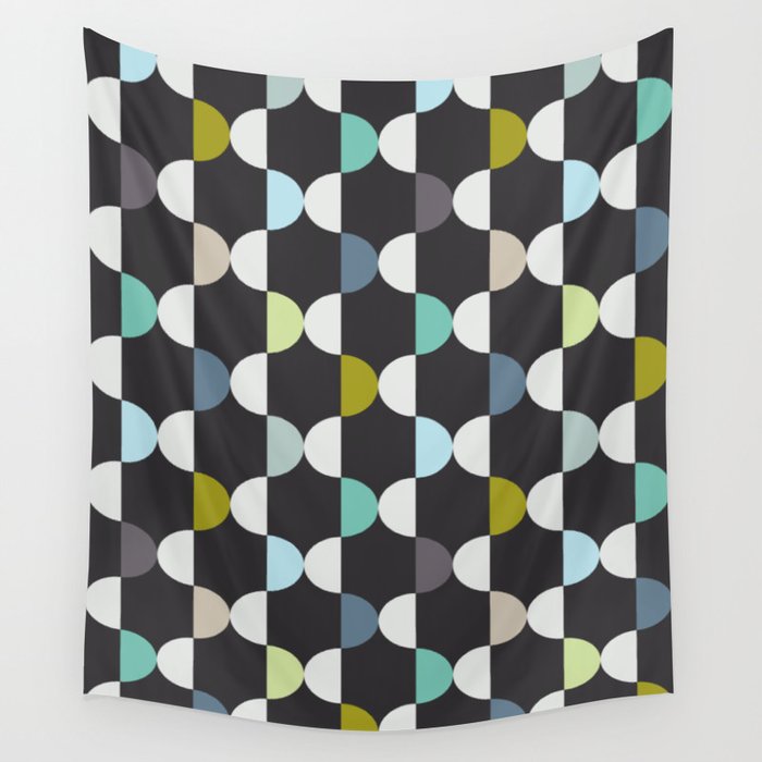 City life facade moonless night Wall Tapestry Gallery Image 1