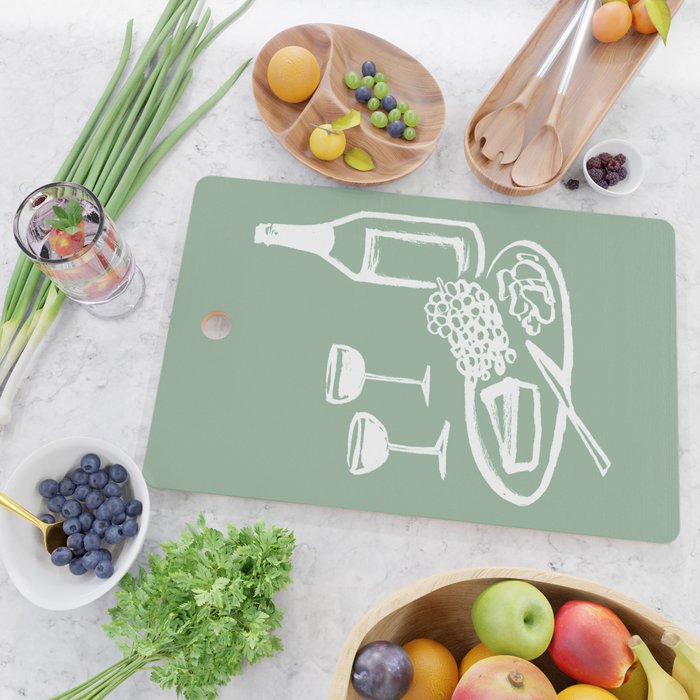 Wine and Cheese Aperitivo - on Pastel Green Cutting Board Gallery Image 2