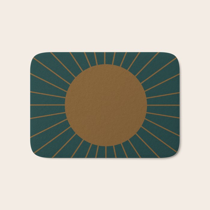 Minimal Sunrays - Teal Bath Mat Gallery Image 1