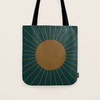 Minimal Sunrays - Teal Tote Bag Gallery Image 1