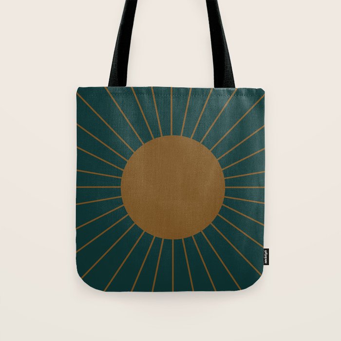 Minimal Sunrays - Teal Tote Bag Gallery Image 1