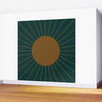 Minimal Sunrays - Teal Wall Mural Gallery Image 2