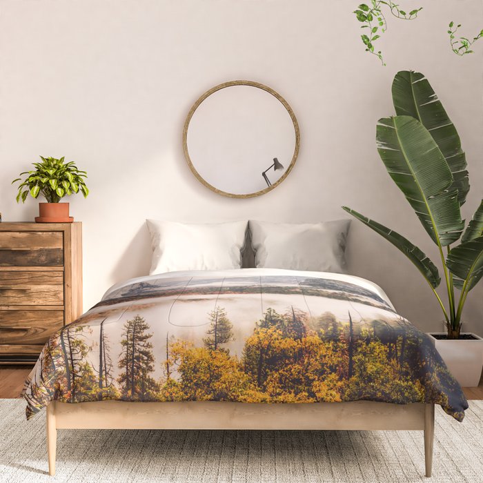 Amazing Yosemite California Forest Waterfall Canyon Comforter Gallery Image 3