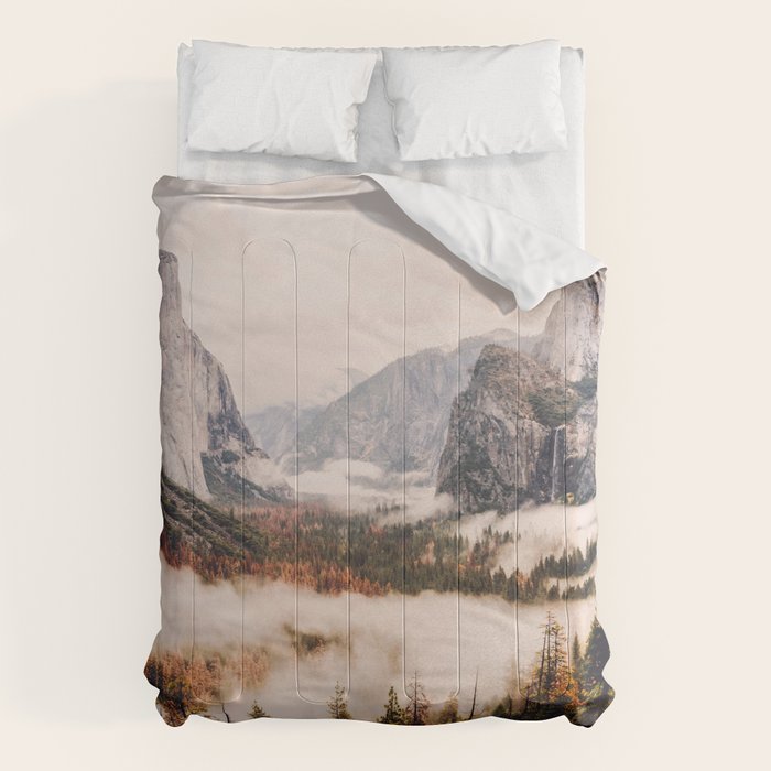 Amazing Yosemite California Forest Waterfall Canyon Comforter Gallery Image 1