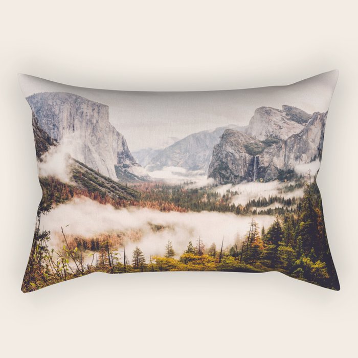 Amazing Yosemite California Forest Waterfall Canyon Rectangular Pillow Gallery Image 2
