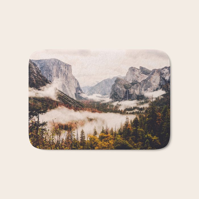 Amazing Yosemite California Forest Waterfall Canyon Bath Mat Gallery Image 1