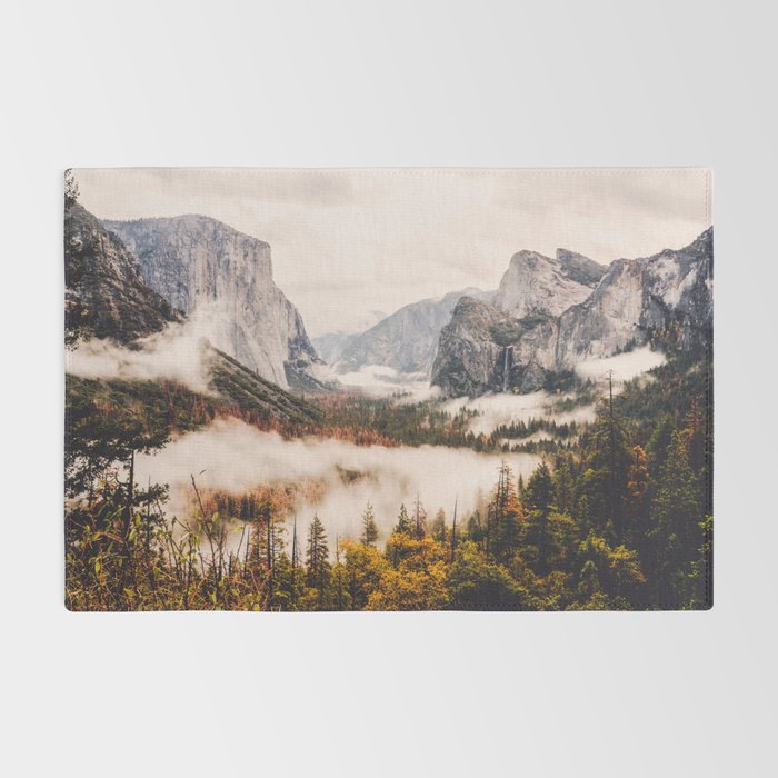 Amazing Yosemite California Forest Waterfall Canyon Rug Gallery Image 2