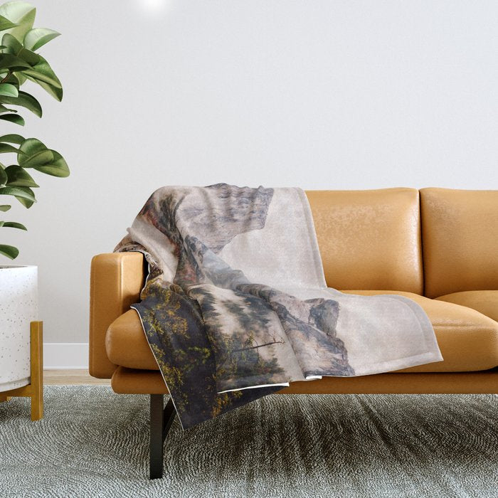 Amazing Yosemite California Forest Waterfall Canyon Throw Blanket Gallery Image 1