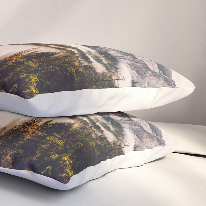 Amazing Yosemite California Forest Waterfall Canyon Pillow Sham Gallery Image 3