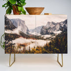 Amazing Yosemite California Forest Waterfall Canyon Credenza Gallery Image 1