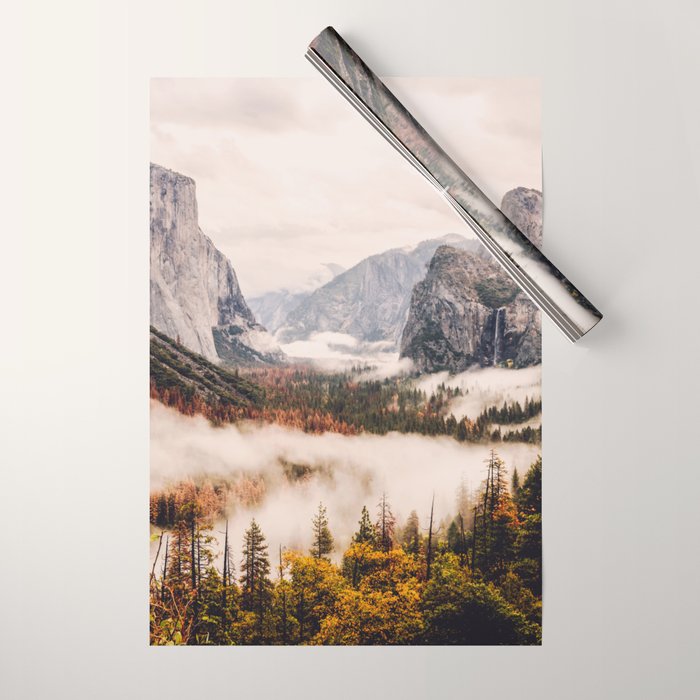 Amazing Yosemite California Forest Waterfall Canyon Wrapping Paper Gallery Image 1