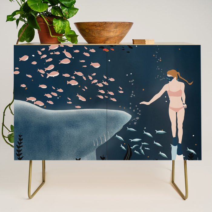 diving with sharks Credenza Gallery Image 1