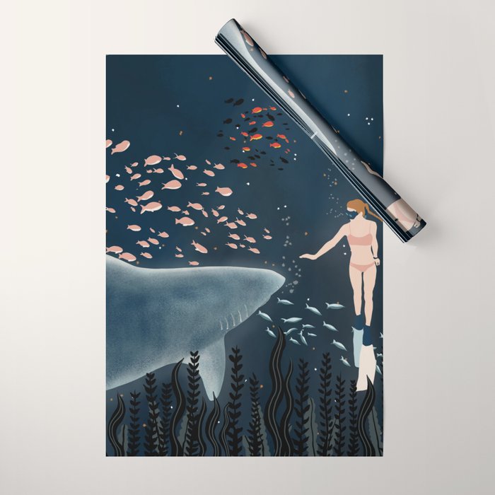 diving with sharks Wrapping Paper Gallery Image 1