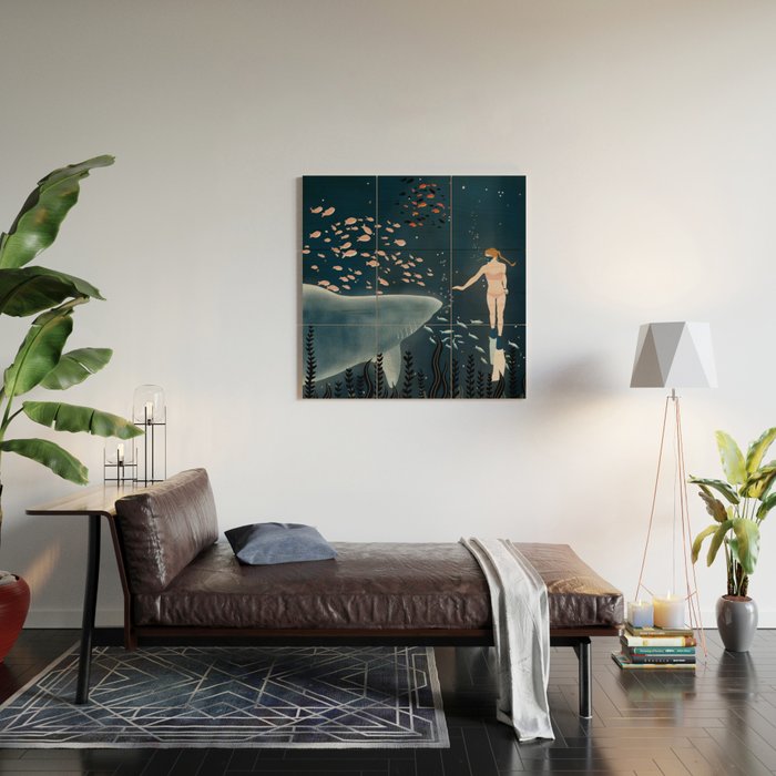 diving with sharks Wood Wall Art Gallery Image 2