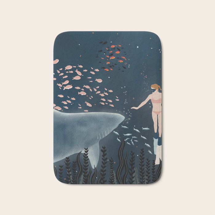 diving with sharks Bath Mat Gallery Image 1