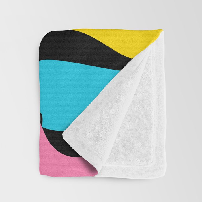 Colorful retro neon stripe art pattern Throw Blanket Gallery Image 3