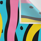 Colorful retro neon stripe art pattern Wall Tapestry Gallery Image 3