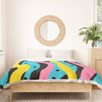 Colorful retro neon stripe art pattern Duvet Cover Gallery Image 3