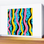 Colorful retro neon stripe art pattern Wall Mural Gallery Image 2