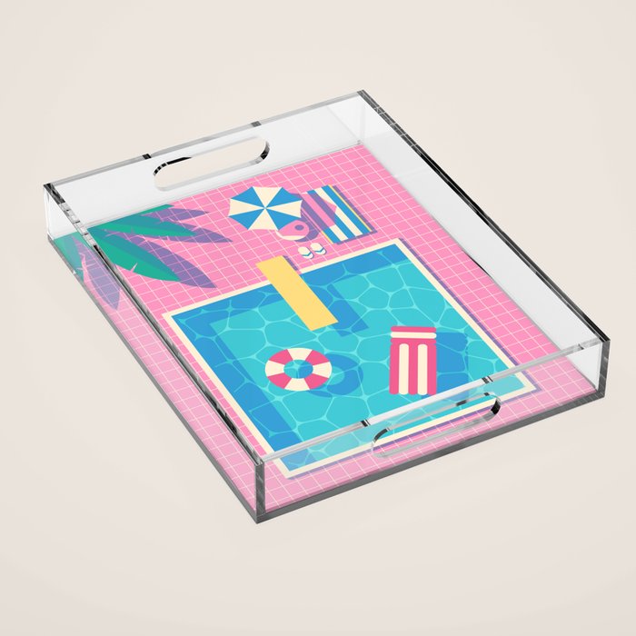 Retro 80s Swimming Pool Acrylic Tray Gallery Image 1