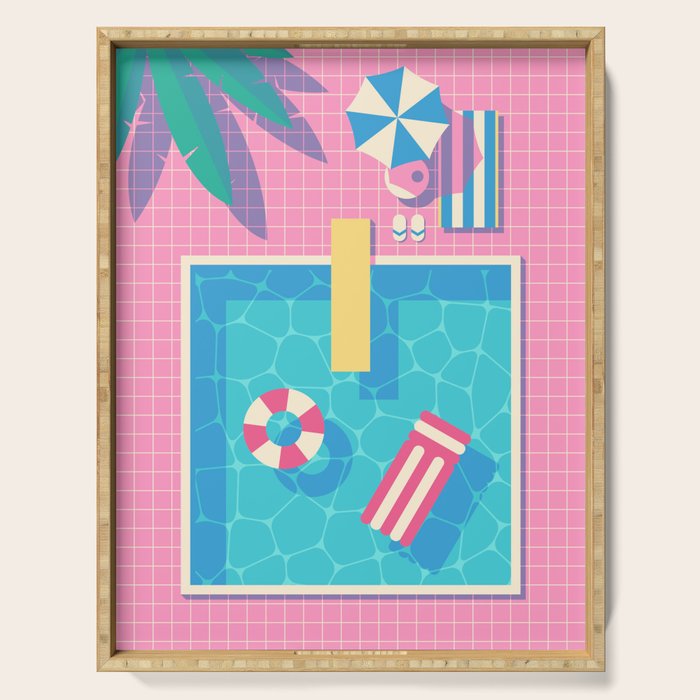 Retro 80s Swimming Pool Serving Tray Gallery Image 1